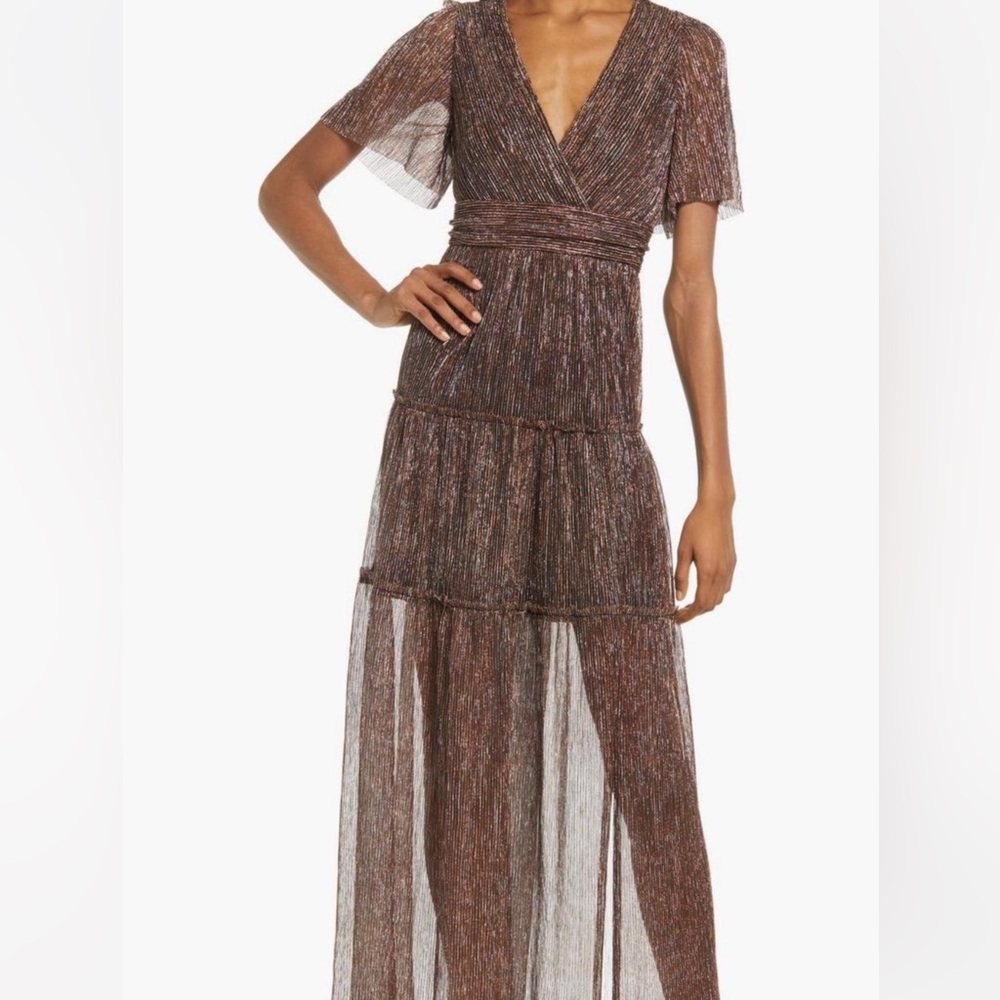 A.L.C. Shimmering Brown Maxi Dress